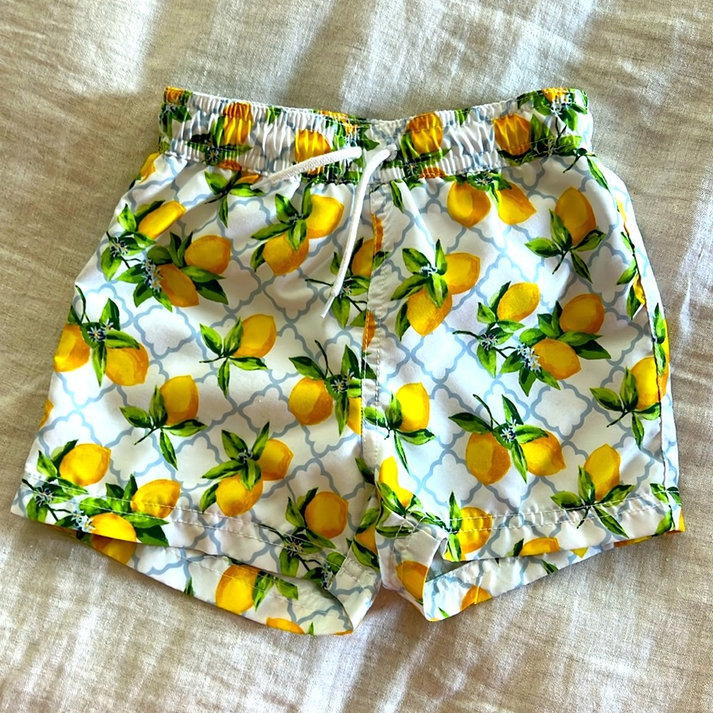Janie & Jack lemon swim trunks